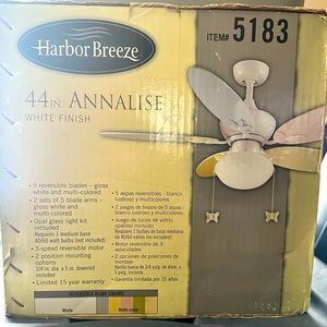 COPY - Harbor Breeze Ceiling Fan w/ Multicolored Blades; 44in